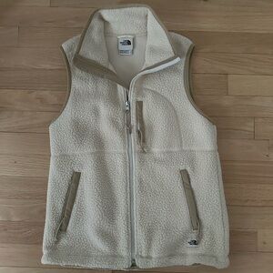 Women’s The North Face Off-White Fleece Vest - Small